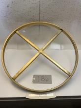 Handmade 24 Inch Gold Colored Round Alloy Bulls Eye Design Frame For Glass Top or Decoration, New