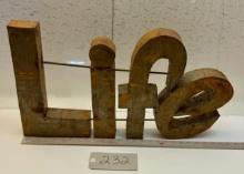 LIFE Metal 3D Welded Sign, 26 Inches Long by 14.25 Inches Tall, Industrial Wall Art or Yard Art