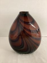 Hand Blown Art Glass Cased Vase