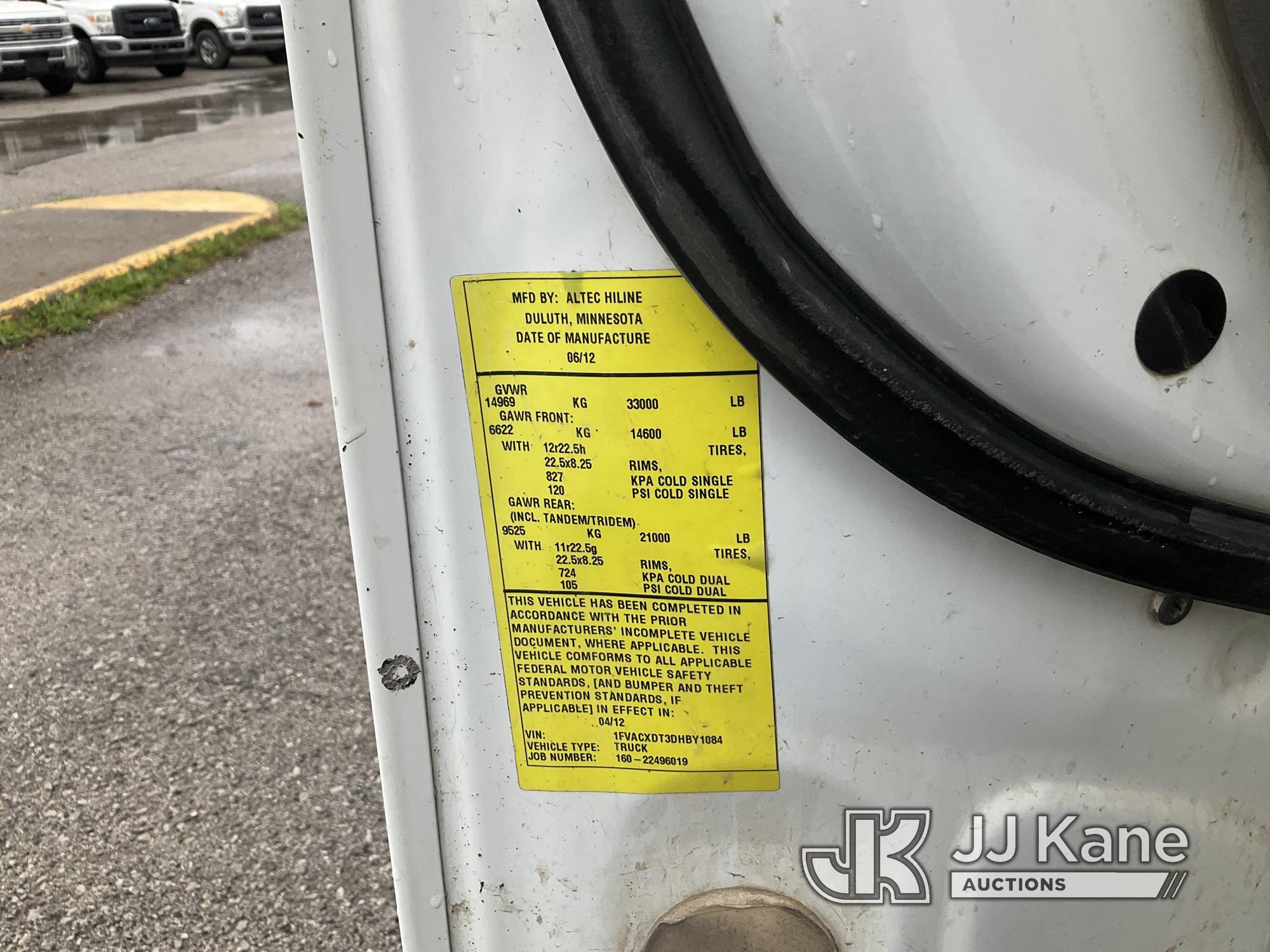 (Kansas City, MO) Altec DC47-TR, Digger Derrick rear mounted on 2013 Freightliner M2 106 Utility Tru