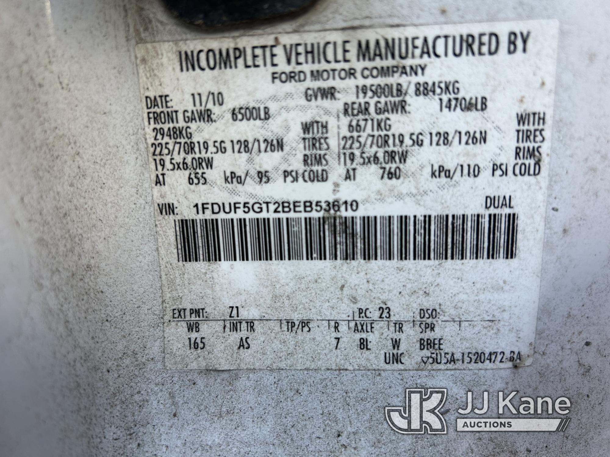 (Robert, LA) 2011 Ford F550 Enclosed High-Top Service Truck Not Running, Condition Unknown