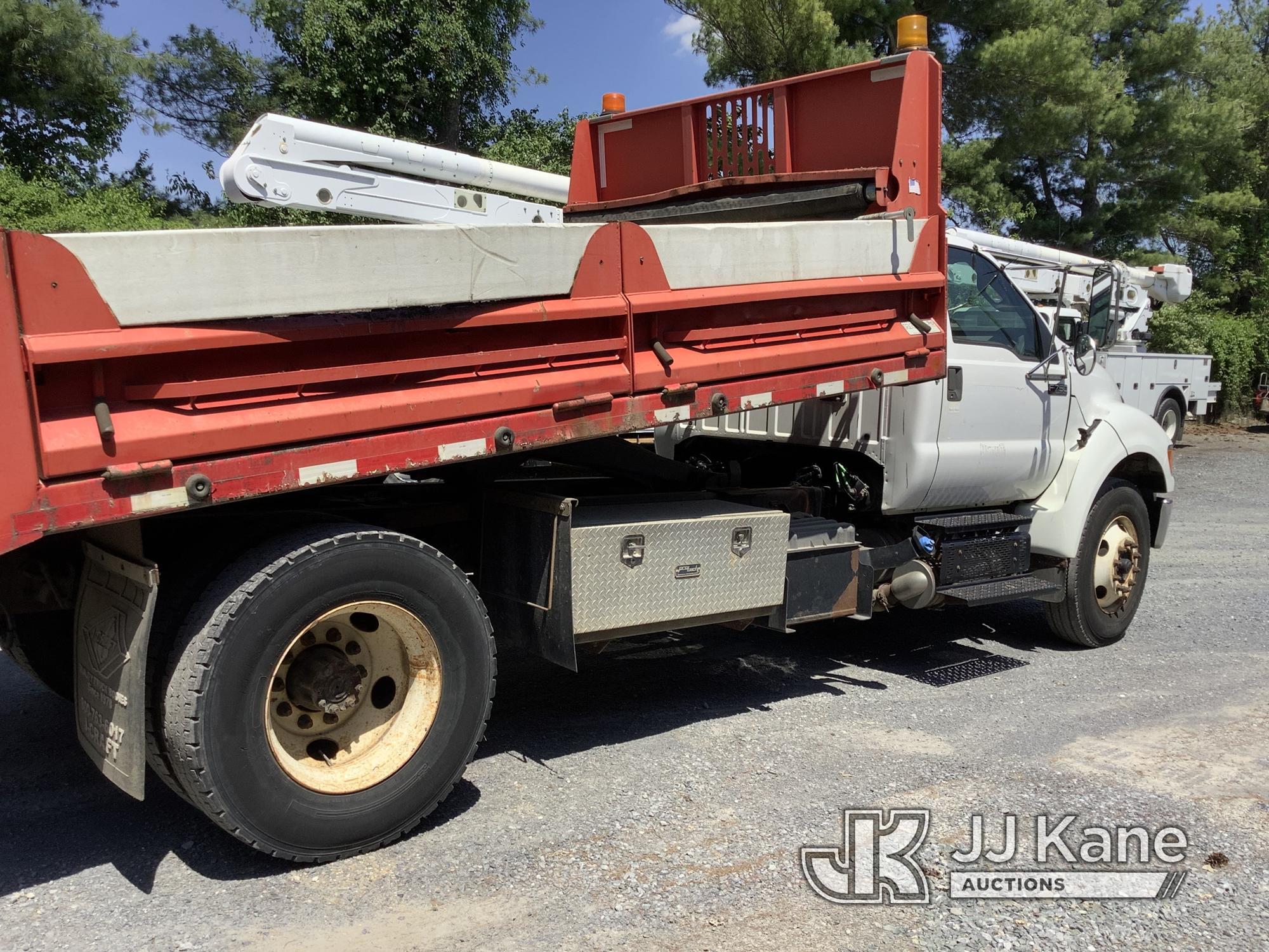 (Frederick, MD) 2012 Ford F750 Dump Truck Runs, Moves & Operates, Check Engine Light On, Reduced Pow