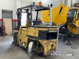 (Chester Springs, PA) Cat 494R Solid Tired Forklift Runs & Operates, Located at building 1) (Inspect