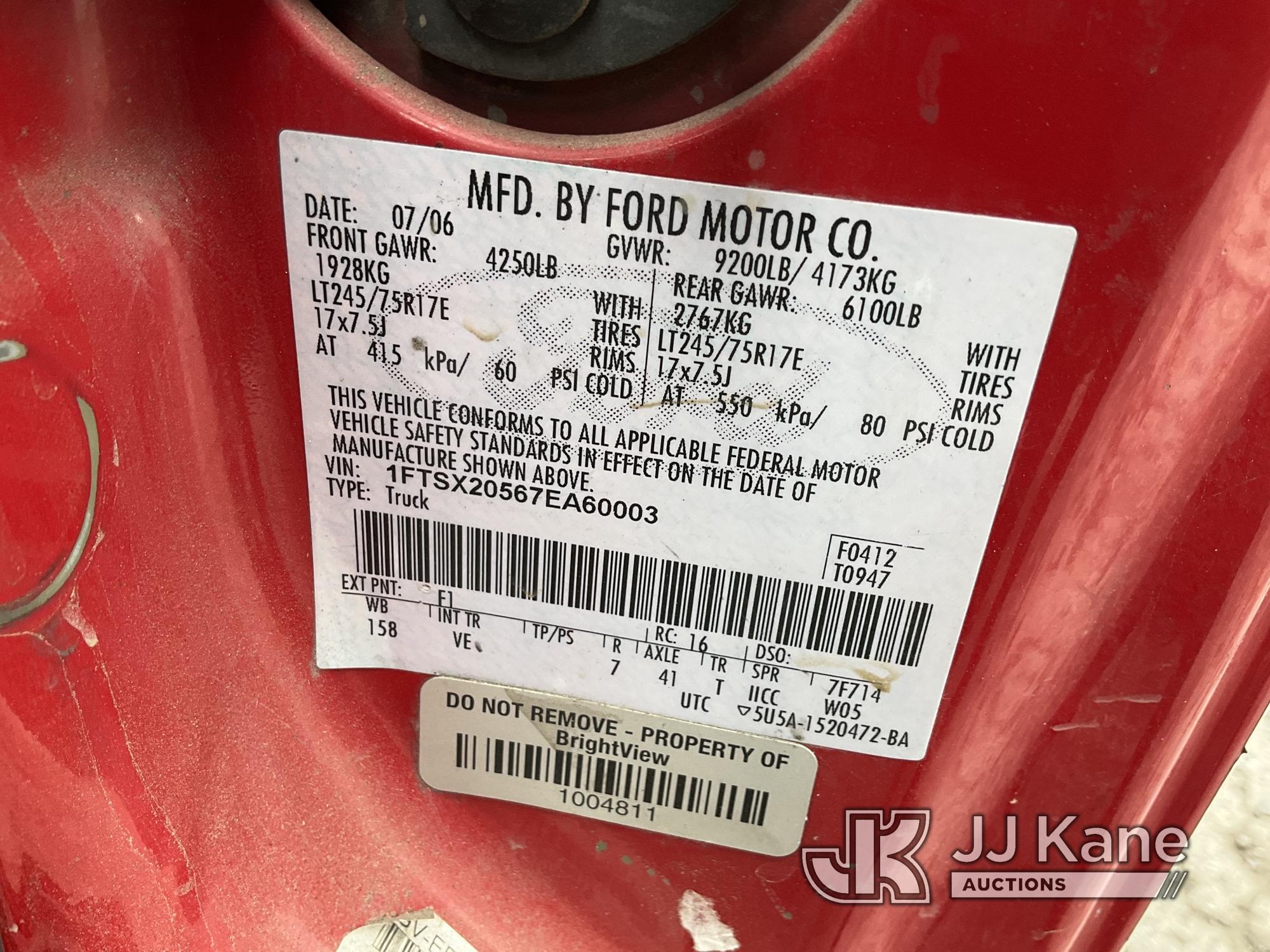 (Jurupa Valley, CA) 2007 Ford F250 Extended-Cab Pickup Truck Runs Does Not Move, Has Check Engine Li
