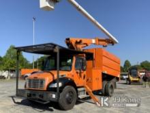 Altec LRV55, Over-Center Bucket Truck mounted behind cab on 2011 Freightliner M2 106 Chipper Dump Tr