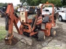 2004 Ditch Witch RT40 Rubber Tired Trencher Not Running, Condition Unknown, Flat Tires, Tire Off Whe