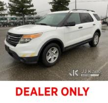 2014 Ford Explorer 4x4 Sport Utility Vehicle Runs & Moves, Recall Incomplete With Remedy Not Yet Ava