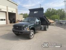 (Fairport, NY) 2003 Ford F550 Dump Truck Runs, Moves, & Dump Operates, Rust & Body Damage