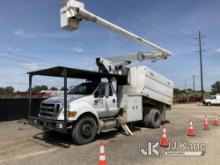 (Charlotte, MI) Altec LR756, Over-Center Bucket Truck mounted behind cab on 2012 Ford F750 Chipper D