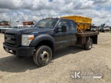 (Charlotte, MI) 2015 Ford F450 Extended-Cab Flatbed Truck Runs, Moves, Rust, Body Damage, Check Engi