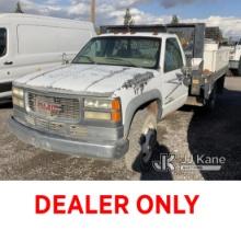 1998 GMC 3500 Flatbed/Service Truck Not Running, Condition Unknown) (Ignition Switch Damaged, Paint 