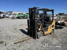 2008 Caterpillar C5000 Solid Tired Forklift Not Running, Cranks, Does Not Start) (Operating Conditio