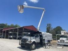 Aerial Lift of CT AL52-5-IL-4H, Over-Center Bucket Truck mounted behind cab on 2007 Ford F750 Chippe