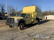 (Shelby, NC) 2014 Ford F550 4x4 Chipper Dump Truck Runs, Moves & Operates) (Lift Gate Will Not Go Do