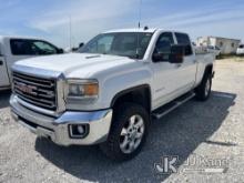 2015 GMC Sierra 2500HD 4x4 Crew-Cab Pickup Truck Not Running, Condition Unknown, Has Power To Dash, 