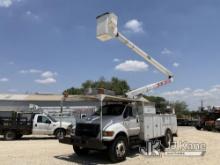 HiRanger 5FC-55, Bucket Truck mounted behind cab on 2002 Ford F750 Utility Truck Runs, Moves & Upper