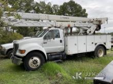 HiRanger HRX-55, Material Handling Bucket Truck rear mounted on 2011 Ford F750 Utility Truck Not Run