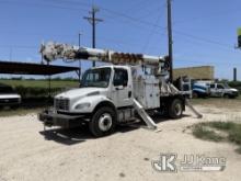 Altec DC47-TR, Digger Derrick rear mounted on 2015 Freightliner M2 106 Flatbed/Utility Truck Runs & 