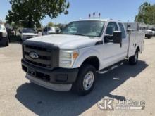 2011 Ford F250 4x4 Extended-Cab Service Truck Runs & Moves) (TPS Light On, Jump to Start, Body Damag