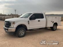 (Midland, TX) 2021 Ford F250 4x4 Extended-Cab Service Truck Runs and Moves, TPMS Light On, Body/Pain