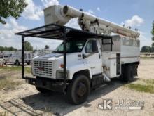 Altec LRV55, Over-Center Bucket mounted behind cab on 2006 GMC C7500 Chipper Dump Truck Not Running,