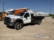 (Waxahachie, TX) 2015 Ford F550 4x4 Flatbed Truck Runs & Moves) (Drive Shaft Removed, Exhaust System