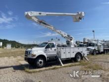 Altec AM55, Over-Center Material Handling Bucket Truck rear mounted on 2011 Ford F750 Utility Truck 