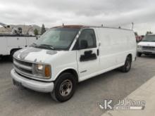 2000 Chevrolet Express G3500 Extended Cargo Van Runs & Moves, Missing Door Panels, Paint Damage