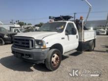 2003 Ford F-450 SD Cab & Chassis Runs, Moves, Shifter Linkage Is Off, Damaged Front Passenger Tire