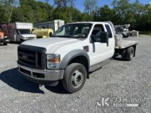 2008 Ford F450 Extended-Cab Flatbed Truck Runs & Moves, Maintenance Light On, Airbag Light On, Engin