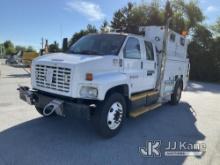 2008 GMC C7500 Crew-Cab Enclosed Utility Truck Runs & Moves, Engine Light On, ABS Light On, Low Fuel