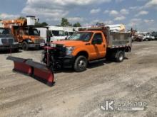 2015 Ford F350 4x4 Dump Truck Runs Moves & Dump Operates, Body & Rust Damage, Plow Control In Office