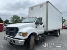 2001 Ford F650 Van Body Truck Runs & Moves, Jump To Start, Rust & Body Damage