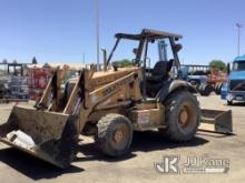 (Fresno, CA) Case 570 LXT Tractor Loader Backhoe Runs Rough, Operates) (Flat Tire