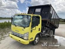 2007 Isuzu NPR Dump Flatbed Truck Runs & Moves With Jump, Dump Body Damage & Rust) (FL Residents Pur
