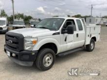 2012 Ford F250 4x4 Extended-Cab Service Truck Runs & Moves, Check Engine Light On, No Rear Seat, Bod
