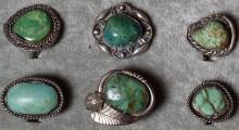 NATIVE AMERICAN STERLING & TURQUOISE RINGS!!