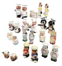 Salt & Pepper Shakers (12 Sets) Chefs, Unmarked/made In Japan, Ceramic, Goo