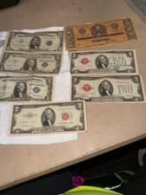 vintage US paper money