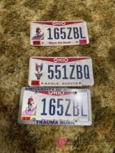 3 Ohio license plates B2