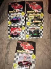 5- racing Champions Nascar stock cars 1/64 scale Bill Elliott-Kyle Petty- Morgan Shepherd-Sterling