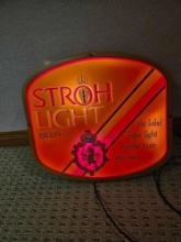 Stroh light beer sign.