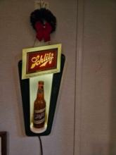 Schlitz lighted beer sign.
