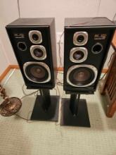 pair of AK 251 speakers with stands