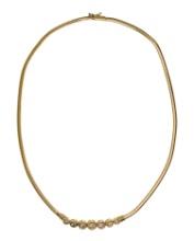 14k Yellow Gold and Diamond Attached Pendant Necklace