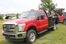2015 Ford F250 XLT, 31,851 Miles, 6.2L V8, Auto Trans, Red In Color, Regular Cab, Running Boards, 4x