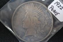 1922-D Peace Dollar; VF