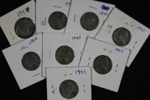 Group of 8 - 35% Silver Nickels