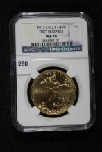 2012 $50 Gold Eagle; MS70
