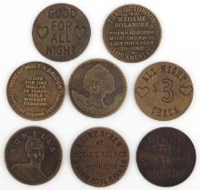 LOT OF 8 OLD WEST SALOON WHOREHOUSE TOKENS